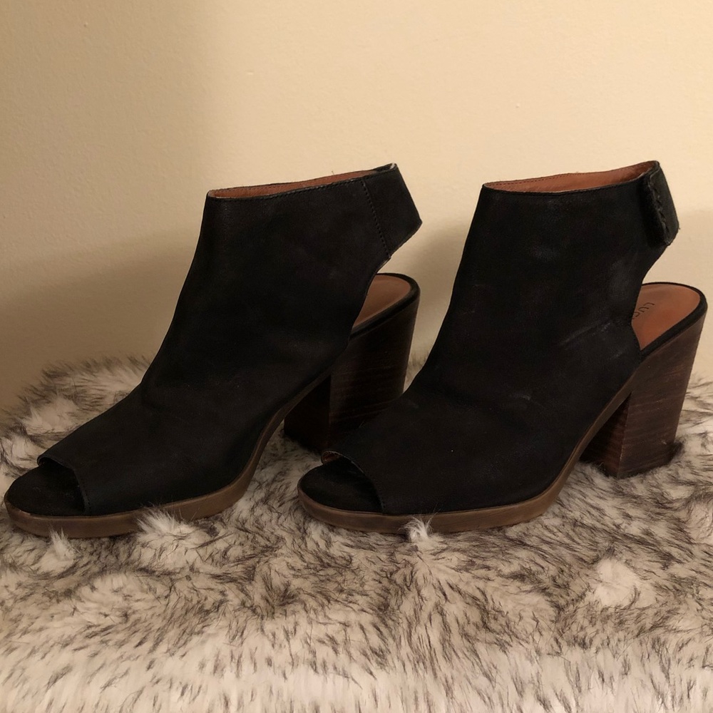 Suede Lucky Brand Open Toe Heels